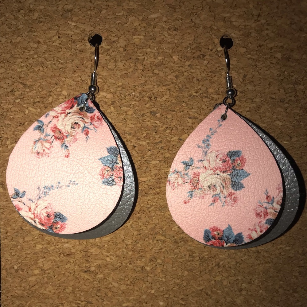 Handmade faux leather earrings